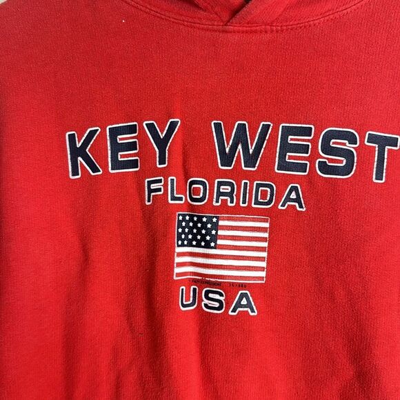 Y2K key west Florida pullover red hoodie sweater size small unisex - Picture 5 of 11